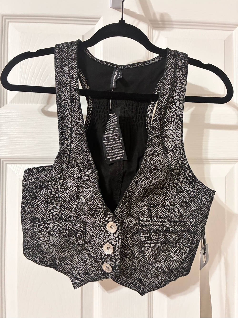 90"s Y2K Mini snakeskin vest by Highway Jeans Size Medium cropped